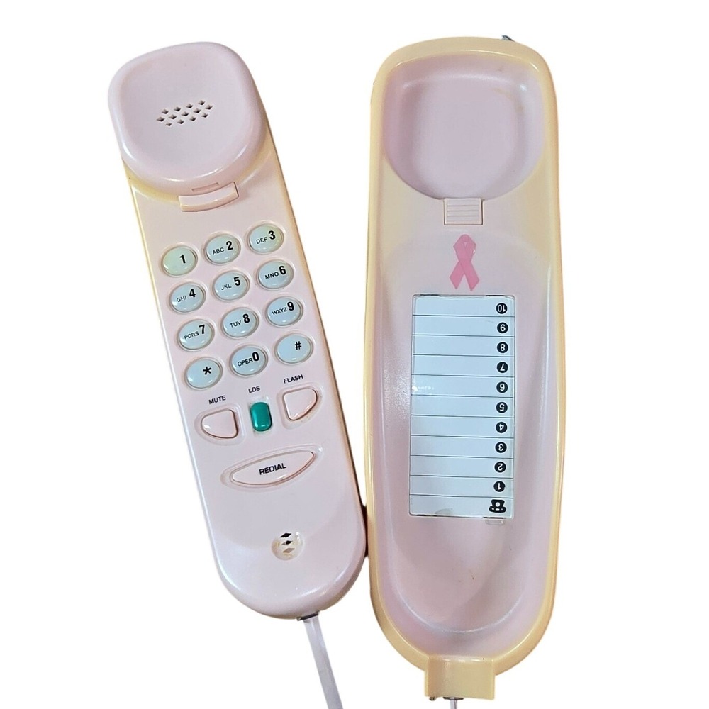 American Telecom Breast Cancer Pink Ribbon Corded Push Button Telephone UA2430FC